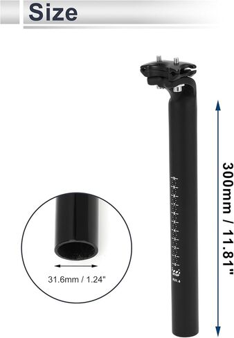 1 Pc Universal Bike Seat Posts Adjustable with Fixing Clip 31.6x300mm Bike Saddle Post Seat Tube Matte Black Carbon Fiber in Saudi Arabia