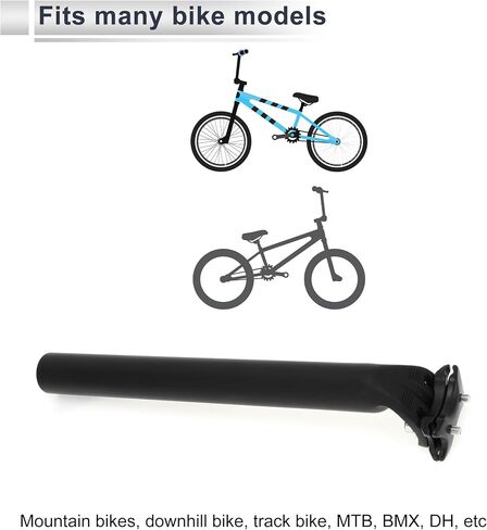 1 Pc Universal Bike Seat Posts Adjustable with Fixing Clip 31.6x300mm Bike Saddle Post Seat Tube Matte Black Carbon Fiber in Saudi Arabia