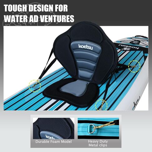 مقعد لوح مجداف قابل للفصل من KOETSU، حجم عالمي مع دعم خلفي، متوافق مع قوارب الكاياك، قوارب التجديف، قوارب الصيد، القارب، الزورق in Kuwait
