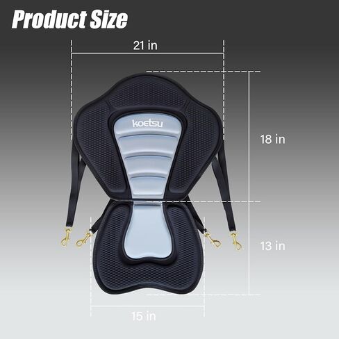 مقعد لوح مجداف قابل للفصل من KOETSU، حجم عالمي مع دعم خلفي، متوافق مع قوارب الكاياك، قوارب التجديف، قوارب الصيد، القارب، الزورق in Kuwait