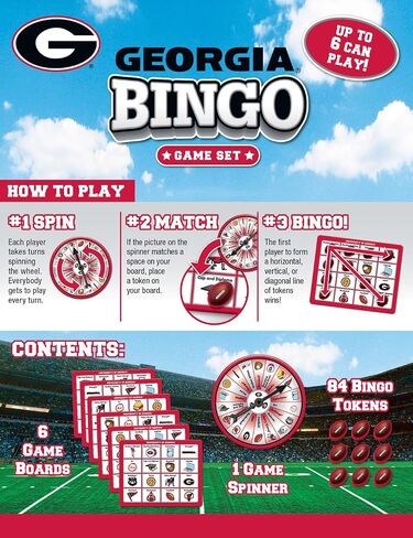 Masterpieces Officially Licensed NCAA Georgia Bulldogs Bingo Game in Saudi Arabia