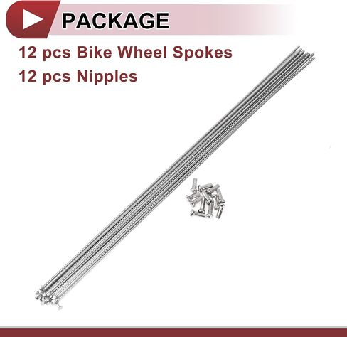 12 Set 14G Bicycle Spokes 305mm Bike Wheel Spokes 304 Stainless Steel Silver Tone in Saudi Arabia