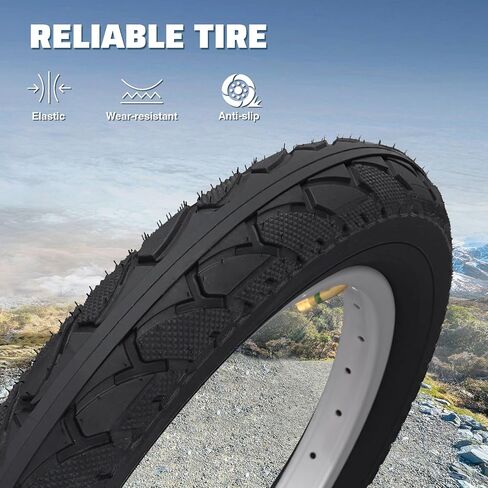 16 x 2.5 inch Tire 2 Pack Fat Tire Heavy Duty All-Terrain Tread Foldable Replacement Snow Tires for E-Bike Electric Tricycle Mountain Bicycle in Saudi Arabia