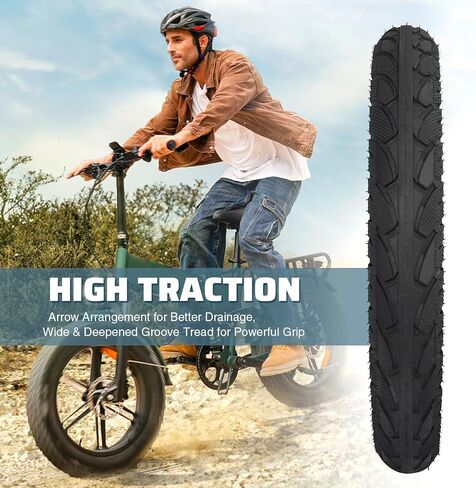 16 x 2.5 inch Tire 2 Pack Fat Tire Heavy Duty All-Terrain Tread Foldable Replacement Snow Tires for E-Bike Electric Tricycle Mountain Bicycle in Saudi Arabia