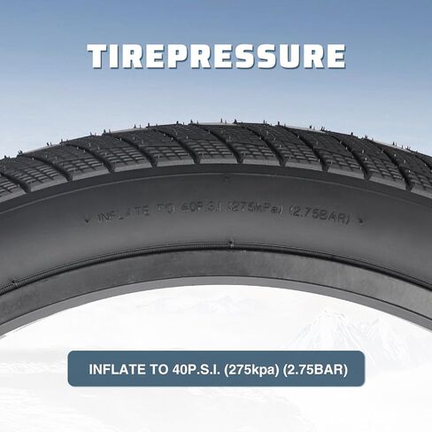 Fat Bike Tire Electric Bike Tire 16/20/24/26 x 3.0 inch Heavy Duty Anti-Slip Foldable Replacement All Terrains Tire with Inner Tube for E-Bike Kids Bike Snow Bike in Saudi Arabia