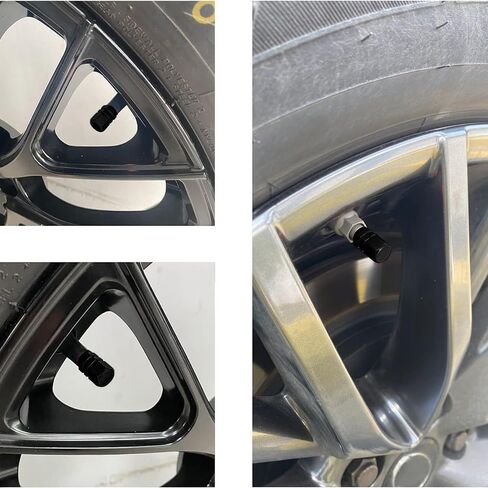 Aluminum Tire Stem Valve Caps Wheel Valve Covers Car Dustproof Tire Cap Cover Accessories, Universal for SUV, Car, Bike and Motorcycle, Hexagon Shape (24PCS Black) in Saudi Arabia