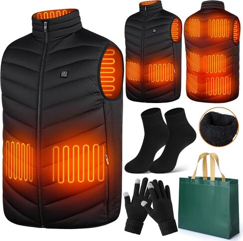 4 Pcs Electric Warming Heated Jackets Thick Socks Touchscreen Winter Gloves for Gifts Women Men (Battery Pack Not Included) in Saudi Arabia