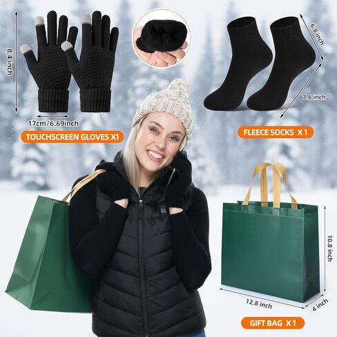 4 Pcs Electric Warming Heated Jackets Thick Socks Touchscreen Winter Gloves for Gifts Women Men (Battery Pack Not Included) in Saudi Arabia