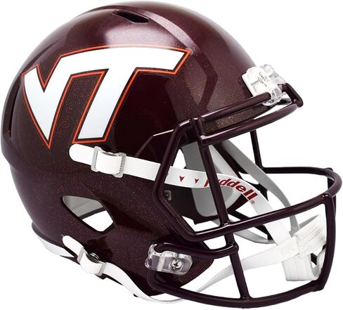 خوذة كرة القدم بالحجم الكامل طبق الأصل من Virginia Tech Hokies Maroon Riddell Speed ​​- جديدة في صندوق Riddell in Saudi Arabia