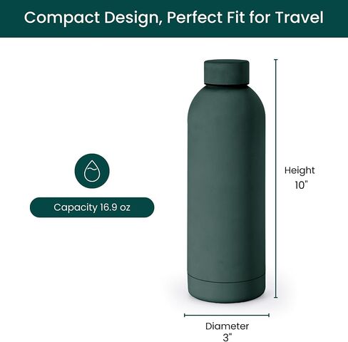 NOBL Stainless Steel Water Bottle,17 oz, 500 ml, Double Wall Vacuum Insulation, Sealed Bottle Keeps Drinks Cold 24 Hrs & Hot 12 Hrs, Leak Proof, Fits Noble Carry-On Cup Holder - Lavender in Saudi Arabia