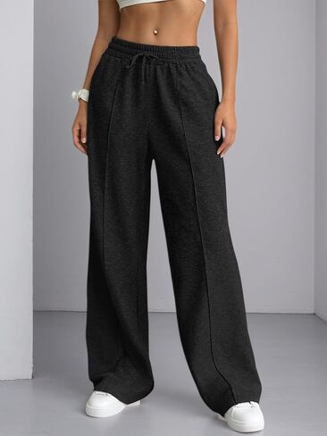 Women’s Wide Leg Lounge Pants High Waisted Drawstring Athletic Joggers with Pockets in Saudi Arabia
