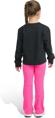 adidas Girls 2-Piece Long Sleeve Graphic Tee & Flare Pant Set, Black, 5 in Saudi Arabia
