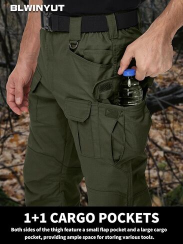 Men's Tactical Pants Water Resistant Stretch Ripstop Cargo Pants Lightweight Outdoor EDC Work Hiking Pants in Saudi Arabia
