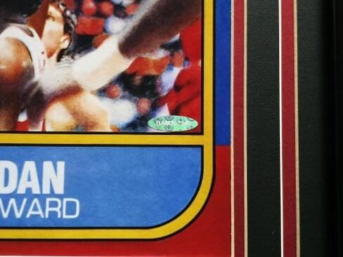 Michael Jordan Autographed Framed 1986 Fleer Rookie Card #57 Blow Up Poster Chicago Bulls UDA Holo #BAM307260 - Basketball Slabbed Autographed Cards in Saudi Arabia
