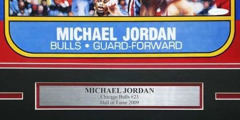 Michael Jordan Autographed Framed 1986 Fleer Rookie Card #57 Blow Up Poster Chicago Bulls UDA Holo #BAM307260 - Basketball Slabbed Autographed Cards in Saudi Arabia