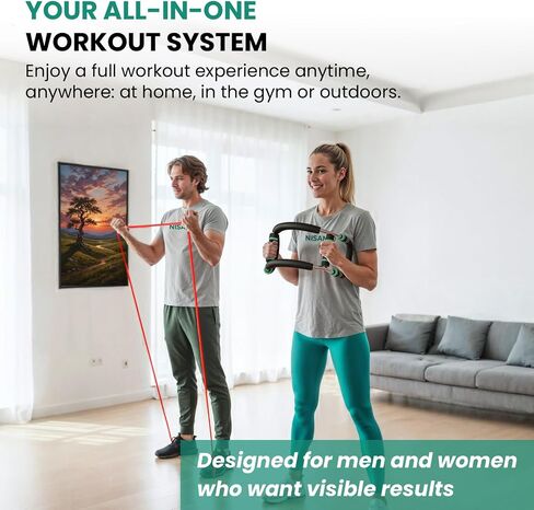 Twister Arm Trainer, for Men & Women, Adjustable with 6 Springs, 3 Resistance Bands for Warming-up & Stretching up The Muscles. Detachable Home Fitness Equipment for Enhancing Body Muscles - Green in Saudi Arabia