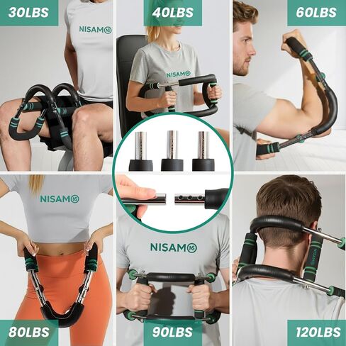 Twister Arm Trainer, for Men & Women, Adjustable with 6 Springs, 3 Resistance Bands for Warming-up & Stretching up The Muscles. Detachable Home Fitness Equipment for Enhancing Body Muscles - Green in Saudi Arabia