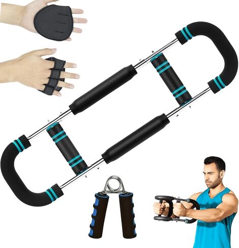 Adjustable Twister Arm Trainer with 2 Grip Pads & Hand Gripper – Arm & Chest Workout Equipment for Men and Women, Muscle & Power Builder Chest Trainer, Home Gym Fitness Strength in Saudi Arabia