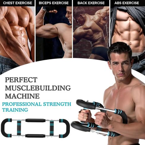 Adjustable Twister Arm Trainer with 2 Grip Pads & Hand Gripper – Arm & Chest Workout Equipment for Men and Women, Muscle & Power Builder Chest Trainer, Home Gym Fitness Strength in Saudi Arabia