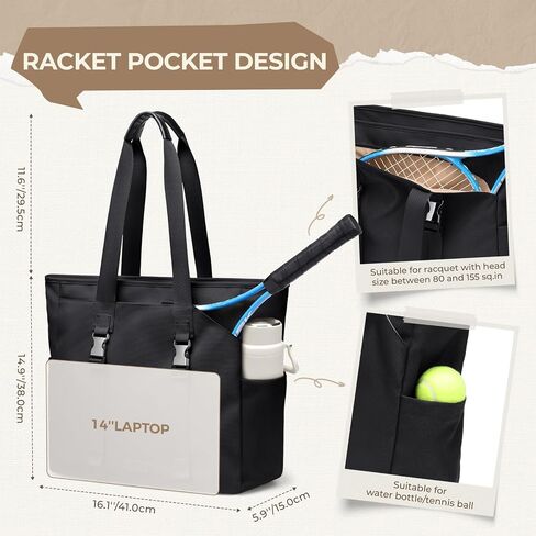 Tennis Tote Bag for Women with Yoga Mat Straps, Racket Holder Bags, 24L Lightweight Sports Bag with Wet Pocket in Saudi Arabia