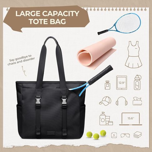 Tennis Tote Bag for Women with Yoga Mat Straps, Racket Holder Bags, 24L Lightweight Sports Bag with Wet Pocket in Saudi Arabia