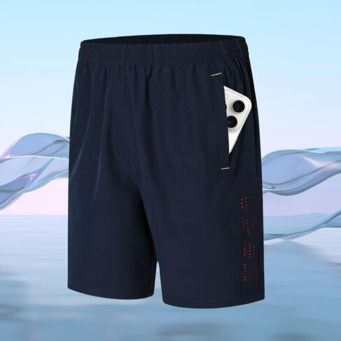 Men's Athletic Shorts with Elastic Waist and Zippered Pockets, Quick Dry Breathable for Workout, Running and Gym in Saudi Arabia