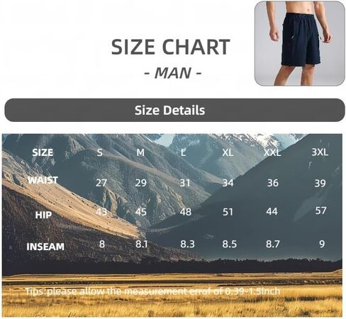 Men's Athletic Shorts with Elastic Waist and Zippered Pockets, Quick Dry Breathable for Workout, Running and Gym in Saudi Arabia