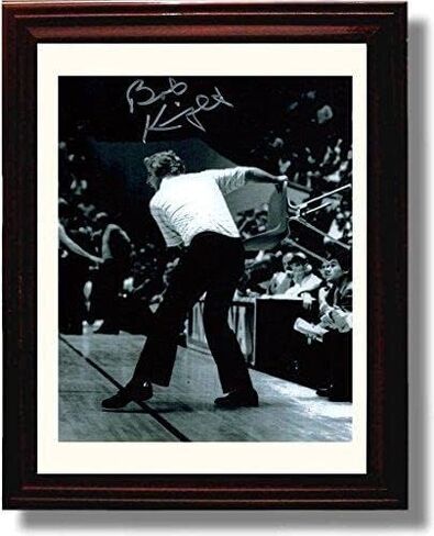 Bobby Knight - Indiana the Chair B&W Autograph Print - Framed 8x10 in Saudi Arabia