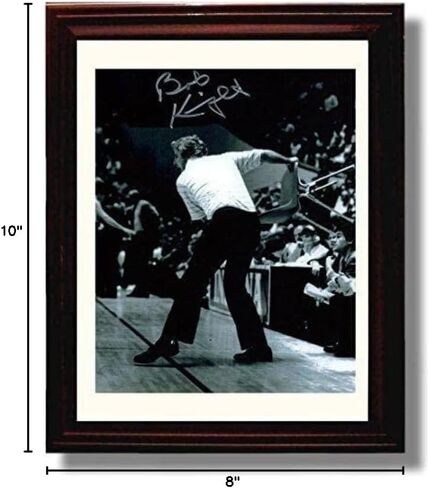 Bobby Knight - Indiana the Chair B&W Autograph Print - Framed 8x10 in Saudi Arabia