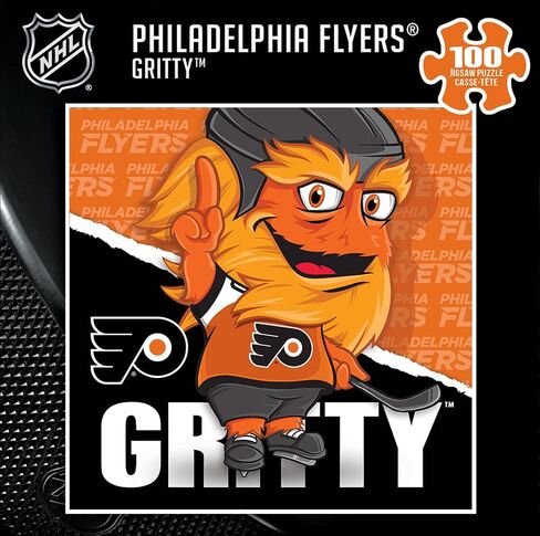 MasterPieces 100 Piece Licensed NHL Jigsaw Puzzle for Kids - Philadelphia Flyers - Gritty - 10" x 10" in Saudi Arabia