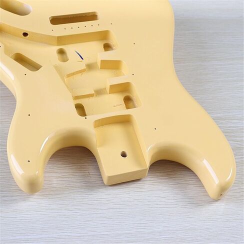 Strat Guitar Body Unfinished Poplar Wood Light Yellow Glossy Electric Guitar Blank Diy Part Replacement Guitar Accessory Modification in Saudi Arabia