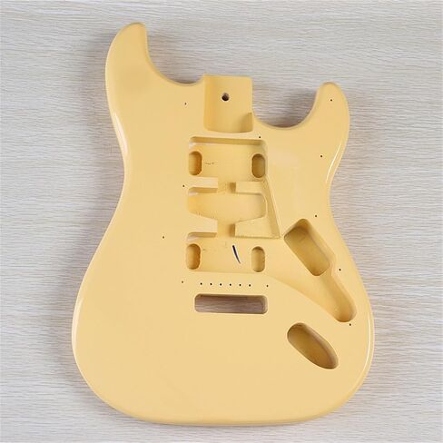 Strat Guitar Body Unfinished Poplar Wood Light Yellow Glossy Electric Guitar Blank Diy Part Replacement Guitar Accessory Modification in Saudi Arabia
