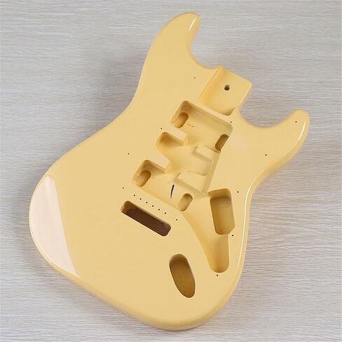 Strat Guitar Body Unfinished Poplar Wood Light Yellow Glossy Electric Guitar Blank Diy Part Replacement Guitar Accessory Modification in Saudi Arabia