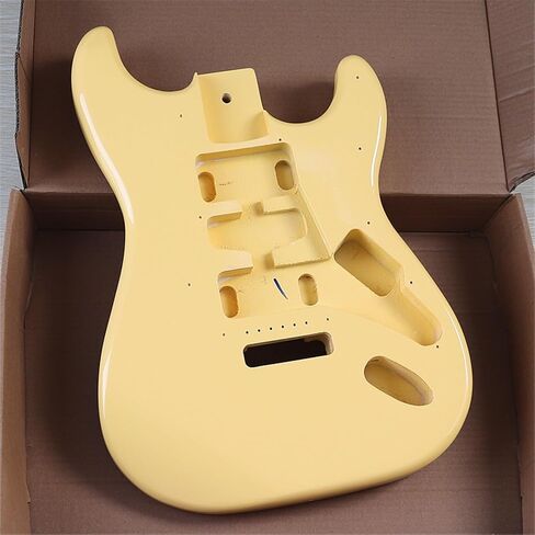 Strat Guitar Body Unfinished Poplar Wood Light Yellow Glossy Electric Guitar Blank Diy Part Replacement Guitar Accessory Modification in Saudi Arabia