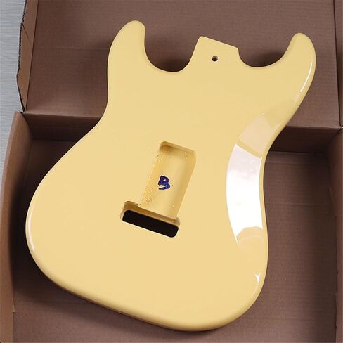 Strat Guitar Body Unfinished Poplar Wood Light Yellow Glossy Electric Guitar Blank Diy Part Replacement Guitar Accessory Modification in Saudi Arabia