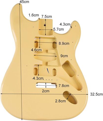 Strat Guitar Body Unfinished Poplar Wood Light Yellow Glossy Electric Guitar Blank Diy Part Replacement Guitar Accessory Modification in Saudi Arabia