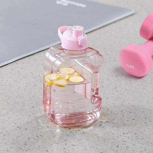 Pink Large Water Bottle, Plastic Reusable Water Bottle Water Jug with Locking, Leak Proof Lid in Saudi Arabia