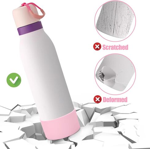 Mity rain 2PCS Silicone Boot for Owala FreeSip Twist Water Bottle, Anti-Slip, Noise-Reducing,Prevents Scratches(24 oz light pink) in Saudi Arabia