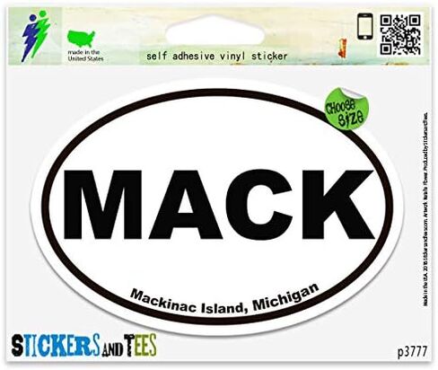 ملصق نافذة السيارة من الفينيل البيضاوي Mack Mackinac Island Michigan مقاس 3 بوصة × 2 بوصة in Saudi Arabia
