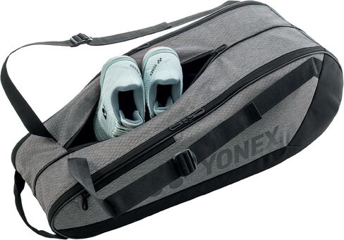 YONEX Team Racquet Bag with YKK Zippers & Multiple Storage Compartments - Durable Lightweight Tennis Bag for Up to 6 Racquets, Gray/Black in Saudi Arabia