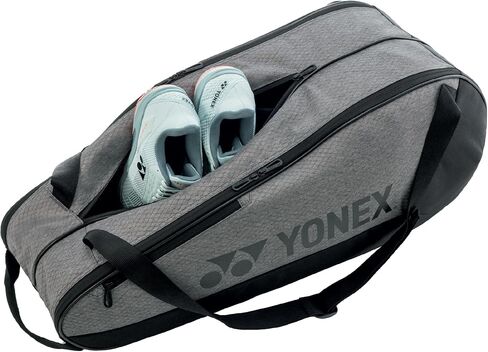 YONEX Team Racquet Bag with YKK Zippers & Multiple Storage Compartments - Durable Lightweight Tennis Bag for Up to 6 Racquets, Gray/Black in Saudi Arabia