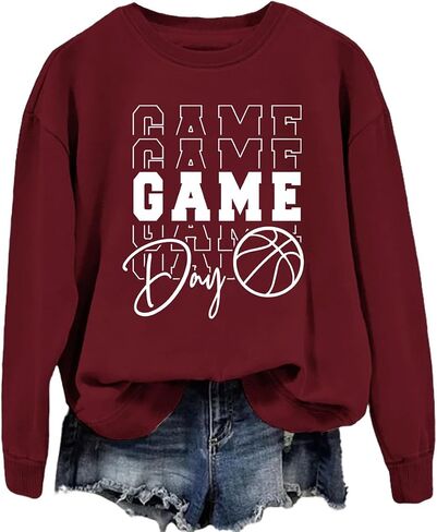 سويت شيرت كرة السلة Game Day - قمصان رياضية للسيدات - قمصان كرة السلة ماما - هدايا يوم اللعبة in Kuwait
