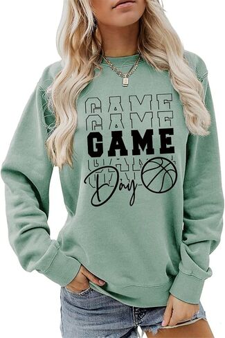 سويت شيرت كرة السلة Game Day - قمصان رياضية للسيدات - قمصان كرة السلة ماما - هدايا يوم اللعبة in Saudi Arabia