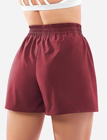 Pearlire Running Shorts for Women Pockets Quick Dry Mid Rise Elastic Athletic Workout Gym Shorts in Saudi Arabia