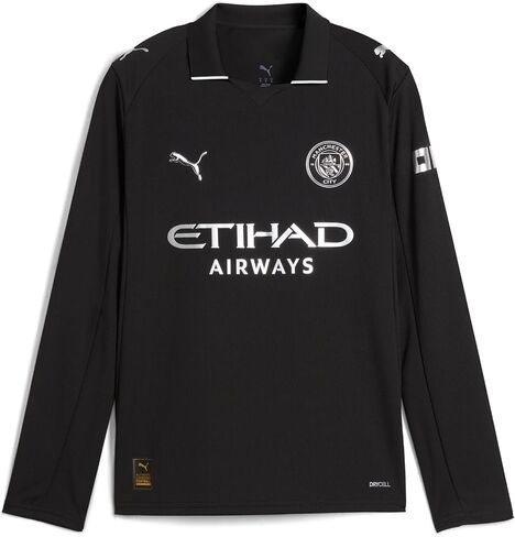 Manchester City FC Kids 2025/26 Long-Sleeve Away Soccer Jersey - Black in Saudi Arabia