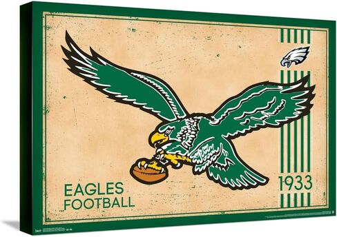 ملصق حائط من Trends International NFL Philadelphia Eagles - شعار ريترو 14، 14.72 بوصة × 22.37 بوصة، قماش مشدود in Saudi Arabia