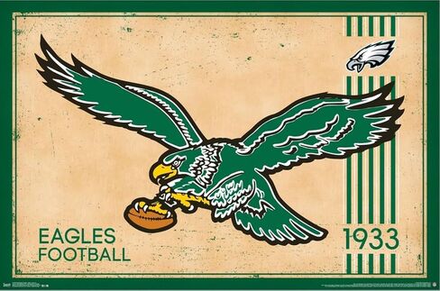 ملصق حائط من Trends International NFL Philadelphia Eagles - شعار ريترو 14، 14.72 بوصة × 22.37 بوصة، قماش مشدود in Saudi Arabia