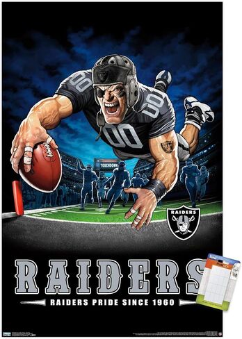 Trends International NFL Las Vegas Raiders – End Zone 20 Wall Poster, 22.375" x 34", Poster & Mount Bundle in Saudi Arabia
