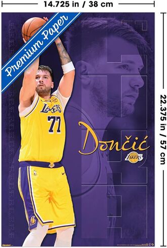 Trends International NBA Los Angeles Lakers - Luka Doncic 25 Wall Poster, 22.4L x 14.7W, Premium Unframed Version in Saudi Arabia