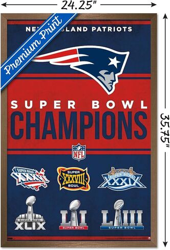 NFL New England Patriots - Champions 23 Wall Poster, 34L" x 22.4W", Unframed Version in Saudi Arabia